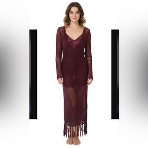 Y2k Crochet Magenta Maxi Dress